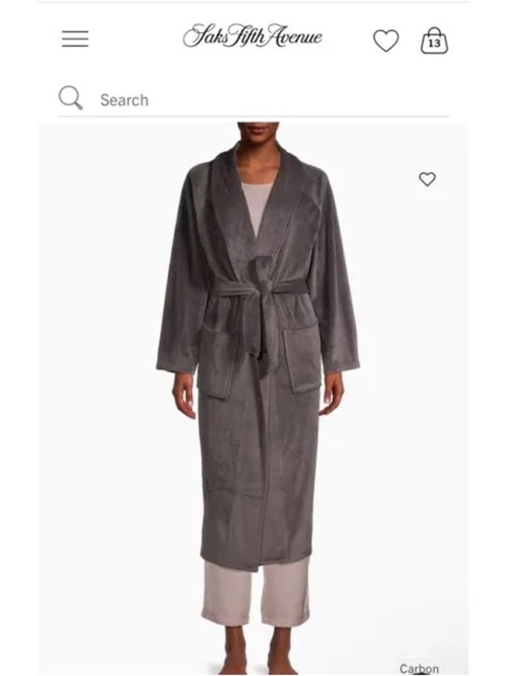 Barefoot Dreams Unisex Ultrachic “Carbon “3/4 Cozy Wrap Robe with pockets NWT❤️